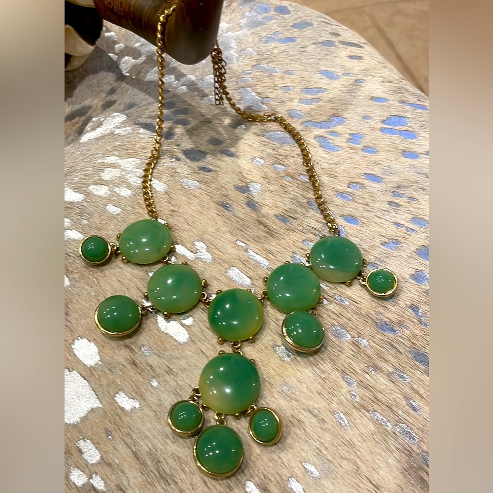 Boho jade green necklace